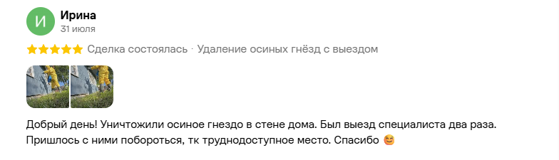 Скриншот отзыва клиента №3