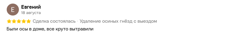 Скриншот отзыва клиента №4
