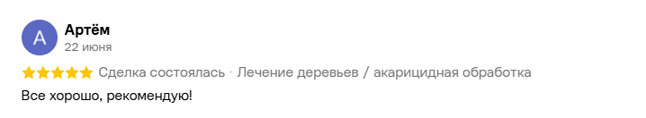 Скриншот отзыва клиента №7